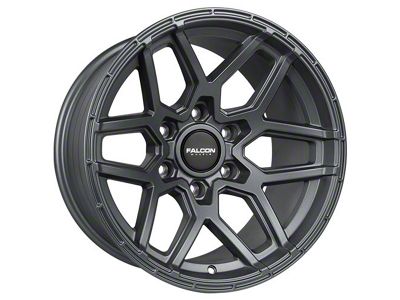 Falcon Wheels T9 Atlas Series Full Matte Gunmetal 6-Lug Wheel; 17x9; -25mm Offset (07-13 Silverado 1500)