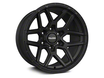 Falcon Wheels T9 Series Full Matte Black 6-Lug Wheel; 17x9; -15mm Offset (07-14 Yukon)