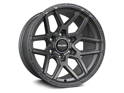 Falcon Wheels T9 Series Full Matte Gunmetal 6-Lug Wheel; 17x9; -25mm Offset (07-14 Yukon)