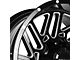Falcon Wheels F2 Series Glossy Black with Diamond Milling 6-Lug Wheel; 22x12; -44mm Offset (14-18 Silverado 1500)