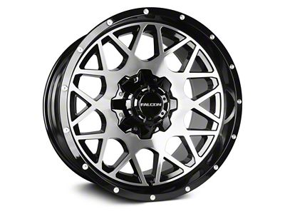 Falcon Wheels F3 Series Glossy Black Machined 6-Lug Wheel; 20x12; -44mm Offset (15-20 Yukon)