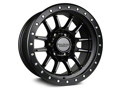Falcon Wheels T7 Series Matte Black with Matte Black Ring 6-Lug Wheel; 17x9; 0mm Offset (15-20 Yukon)
