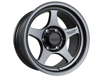 Falcon Wheels T2 Series Full Matte Gunmetal 6-Lug Wheel; 17x9; 0mm Offset (2024 Ranger)