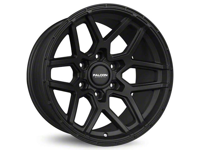 Falcon Wheels T9 Series Full Matte Black 6-Lug Wheel; 17x9; -15mm Offset (99-06 Sierra 1500)