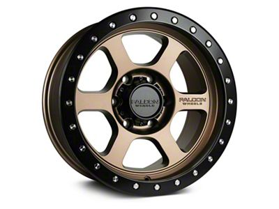 Falcon Wheels T1 Series Matte Bronze with Matte Black Ring 6-Lug Wheel; 17x9; -12mm Offset (19-23 Ranger)