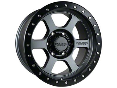 Falcon Wheels T1 Series Matte Gunmetal with Matte Black Ring 6-Lug Wheel; 17x9; 0mm Offset (19-23 Ranger)