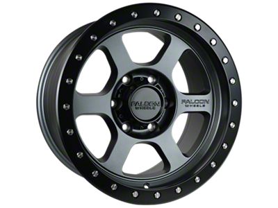 Falcon Wheels T1 Series Matte Gunmetal with Matte Black Ring 6-Lug Wheel; 17x9; -12mm Offset (19-23 Ranger)