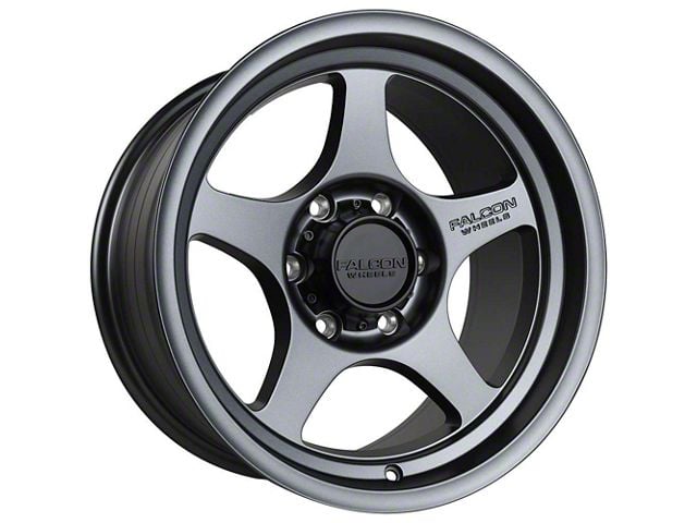 Falcon Wheels T2 Series Full Matte Gunmetal 6-Lug Wheel; 17x9; 0mm Offset (19-23 Ranger)