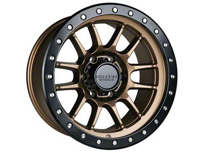 Falcon Wheels T7 Series Matte Bronze with Matte Black Ring 6-Lug Wheel; 17x9; -12mm Offset (19-23 Ranger)
