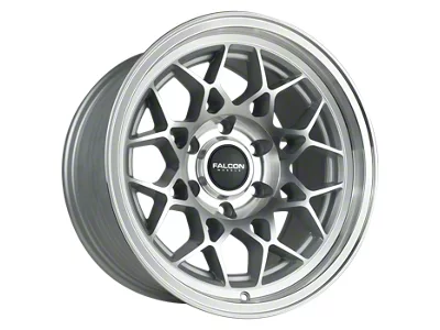 Falcon Wheels TX3 EVO Series Full Silver with Machined Face and Lip 6-Lug Wheel; 17x9; -12mm Offset (24-25 Ranger)