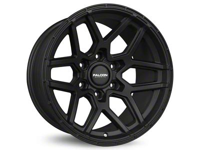 Falcon Wheels T9 Series Full Matte Black 6-Lug Wheel; 17x9; -15mm Offset (14-18 Sierra 1500)