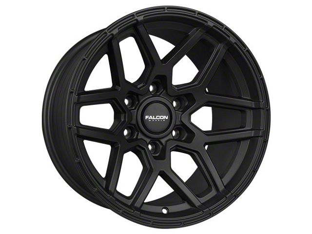 Falcon Wheels T9 Series Full Matte Black 6-Lug Wheel; 17x9; -25mm Offset (14-18 Sierra 1500)