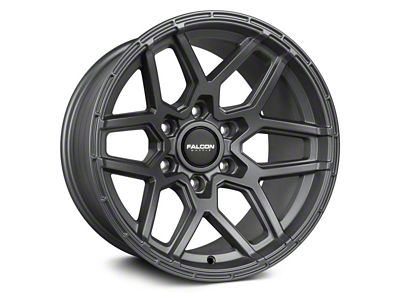 Falcon Wheels T9 Atlas Series Full Matte Gunmetal 6-Lug Wheel; 17x9; -38mm Offset (14-18 Sierra 1500)