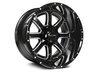 Falcon Wheels F1 Series Glossy Black with Diamond Milling 6-Lug Wheel; 20x10; -24mm Offset (21-24 Yukon)