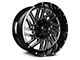 Falcon Wheels F2 Series Glossy Black with Diamond Milling 6-Lug Wheel; 20x12; -44mm Offset (21-24 Yukon)