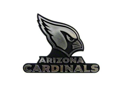 Arizona Cardinals Molded Emblem; Chrome (Universal; Some Adaptation May Be Required)