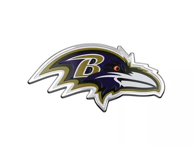 Baltimore Ravens Embossed Emblem; Purple (Universal; Some Adaptation May Be Required)