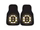 Carpet Front Floor Mats with Boston Bruins Logo; Black (Universal; Some Adaptation May Be Required)