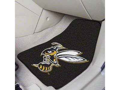 Carpet Front Floor Mats with Montana State Billings Logo; Black (Universal; Some Adaptation May Be Required)