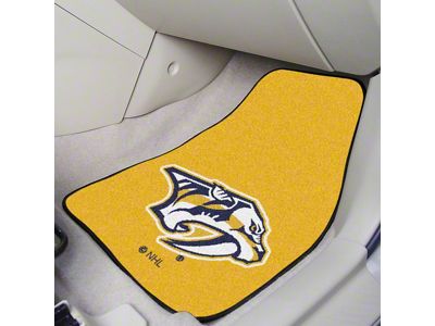 Carpet Front Floor Mats with Nashville Predators Logo; Yellow (Universal; Some Adaptation May Be Required)