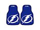 Carpet Front Floor Mats with Tampa Bay Lightning Logo; Royal (Universal; Some Adaptation May Be Required)