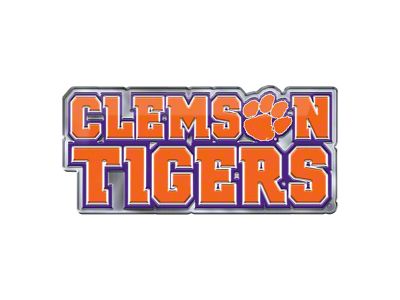 Clemson University Embossed Emblem; Orange (Universal; Some Adaptation May Be Required)