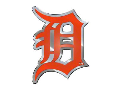 Detroit Tigers Embossed Emblem; Orange (Universal; Some Adaptation May Be Required)