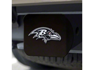 Hitch Cover with Baltimore Ravens Logo; Black (Universal; Some Adaptation May Be Required)