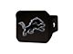 Hitch Cover with Detroit Lions Logo; Black (Universal; Some Adaptation May Be Required)