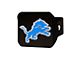 Hitch Cover with Detroit Lions Logo; Blue (Universal; Some Adaptation May Be Required)