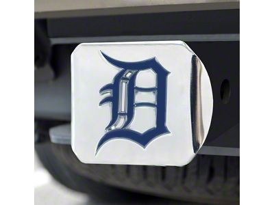 Hitch Cover with Detroit Tigers Logo; Chrome (Universal; Some Adaptation May Be Required)
