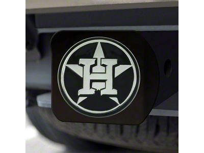 Hitch Cover with Houston Astros Logo; Black (Universal; Some Adaptation May Be Required)