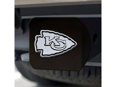 Hitch Cover with Kansas City Chiefs Logo; Black (Universal; Some Adaptation May Be Required)