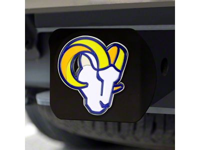 Hitch Cover with Los Angeles Rams Logo; Blue (Universal; Some Adaptation May Be Required)