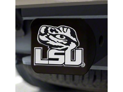 Hitch Cover with LSU Logo; Purple (Universal; Some Adaptation May Be Required)