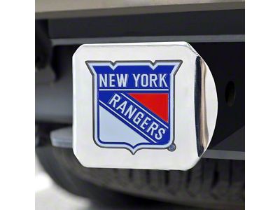 Hitch Cover with New York Rangers Logo; Chrome (Universal; Some Adaptation May Be Required)