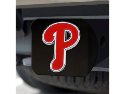 Hitch Cover with Philadelphia Phillies Logo; Black (Universal; Some Adaptation May Be Required)