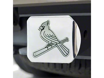 Hitch Cover with St. Louis Cardinals Logo; Chrome (Universal; Some Adaptation May Be Required)