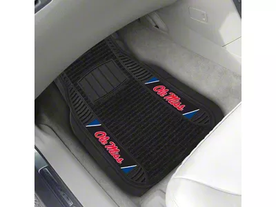 Molded Front Floor Mats with Ole Miss Logo (Universal; Some Adaptation May Be Required)