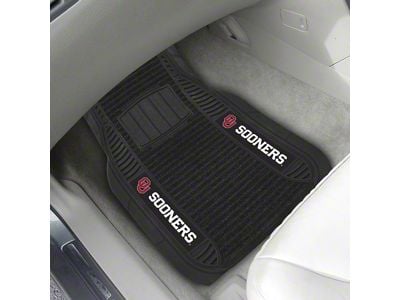 Molded Front Floor Mats with University of Oklahoma Logo (Universal; Some Adaptation May Be Required)