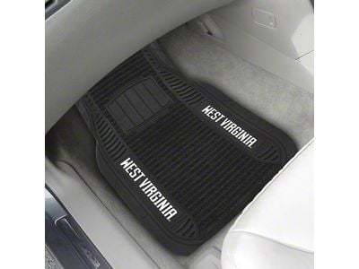 Molded Front Floor Mats with West Virginia University Logo (Universal; Some Adaptation May Be Required)