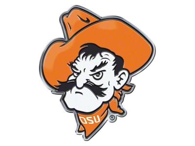 Oklahoma State University Embossed Emblem; Orange (Universal; Some Adaptation May Be Required)
