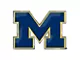 University of Michigan Embossed Emblem; Blue (Universal; Some Adaptation May Be Required)