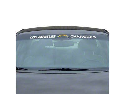 Windshield Decal with Los Angeles Chargers Logo; White (Universal; Some Adaptation May Be Required)