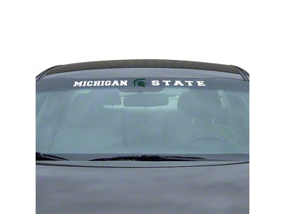 Windshield Decal with Michigan State University Logo; White (Universal; Some Adaptation May Be Required)