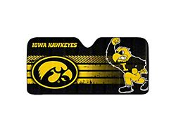 Windshield Sun Shade with University of Iowa Logo; Black (Universal; Some Adaptation May Be Required)