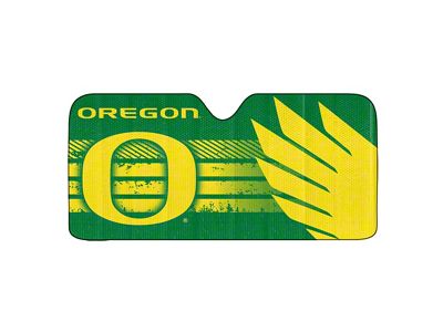 Windshield Sun Shade with University of Oregon Logo; Green (Universal; Some Adaptation May Be Required)