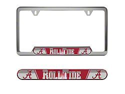 Embossed License Plate Frame with University of Alabama Logo; Red (Universal; Some Adaptation May Be Required)