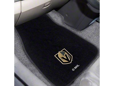 Embroidered Front Floor Mats with Vegas Golden Knights Logo; Black (Universal; Some Adaptation May Be Required)