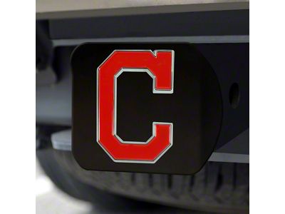 Hitch Cover with Cleveland Indians Logo; Black (Universal; Some Adaptation May Be Required)